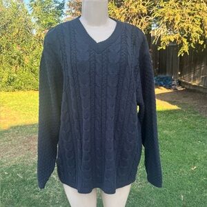 Bobbie Brooks Dark Blue Cable Knit Sweater